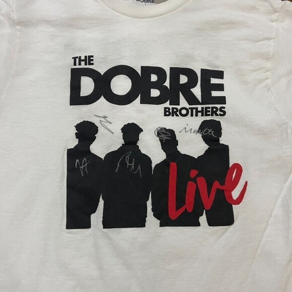The Dobre Brothers Autographed Tour Band Concert White T-Shirt Womens Size Small - Picture 2 of 7